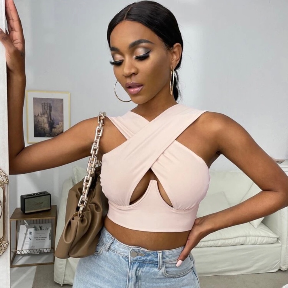 Cross Wrap Crop Tank Top